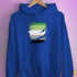 Aromantic Pride Flag Ripped Reveal Hoodie - Royal Blue